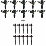 Kit 10 arroseurs agricoles circulaires 1/2'' + 10 brochettes porte-gicleurs