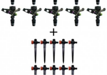 Kit 10 arroseurs agricoles circulaires 1/2'' + 10 brochettes porte-gicleurs