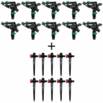 Kit 10 arroseurs agricoles sectoriels 1/2'' + 10 brochettes porte-gicleurs