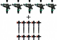 Kit 10 arroseurs agricoles sectoriels 1/2'' + 10 brochettes porte-gicleurs